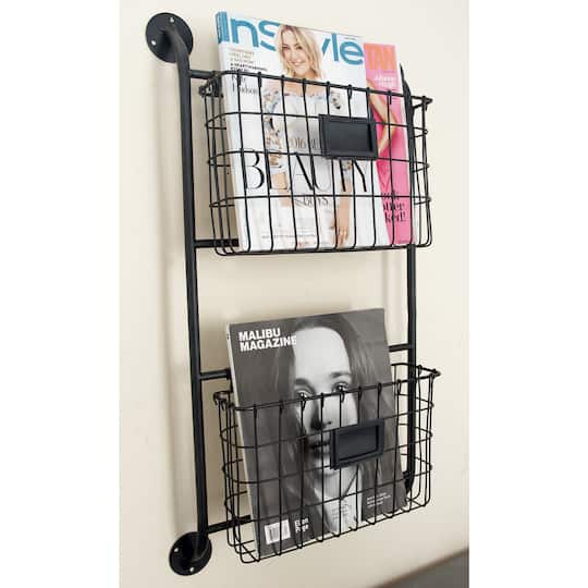 Magazine Rack Stand 30 X 34 X 145 Cm With 4 Compartments For Brochures And Magazines